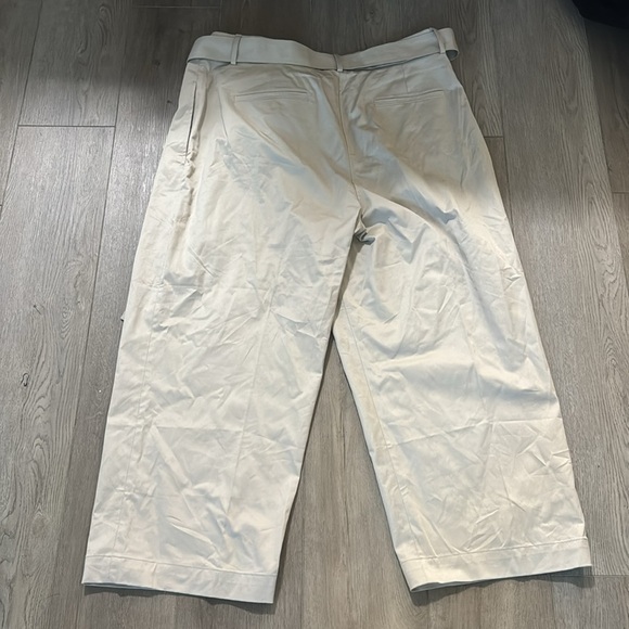 NWOT! Banana Republic Natural Stone Gray Cruz Pleated Wide-Leg Chino - Size 20 💎 - Picture 7 of 7